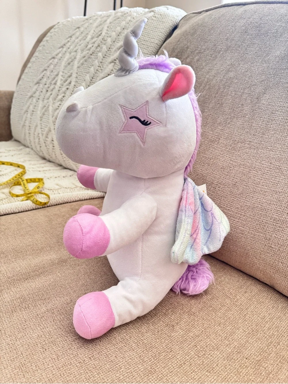 Plush Unicorn Winged Stuffed Toy - Purple & Pastel